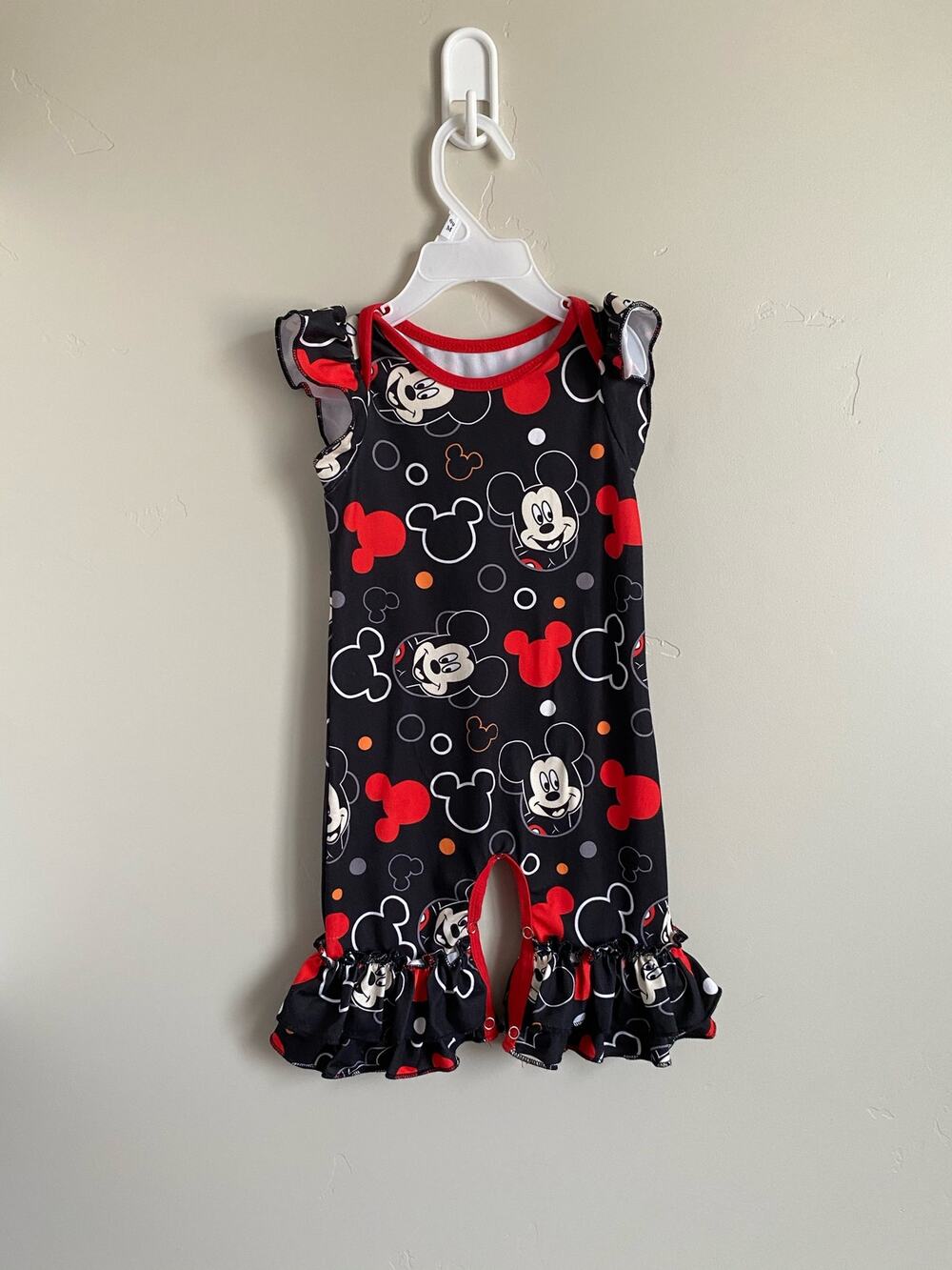 Mickey Mouse Ruffled Romper Disneyland Baby Girl Outfit